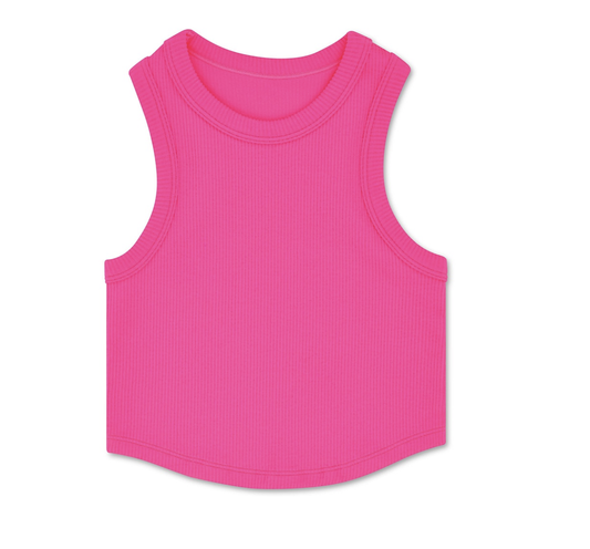 Hot Pink Cropped Racer Back Top