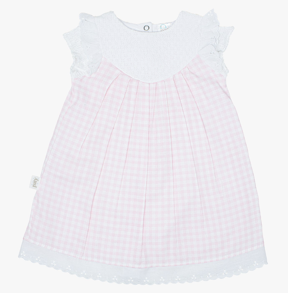 Paty Knit Gingham Dress Pink