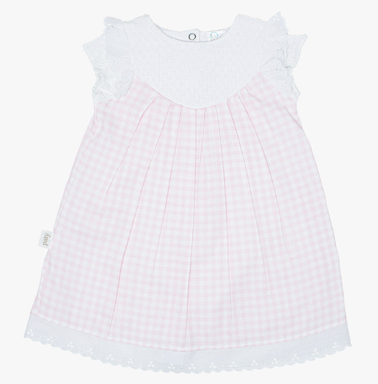 Paty Knit Gingham Dress Pink