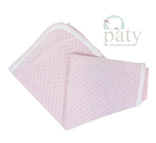 Pink Paty Knit Receiving Blanket