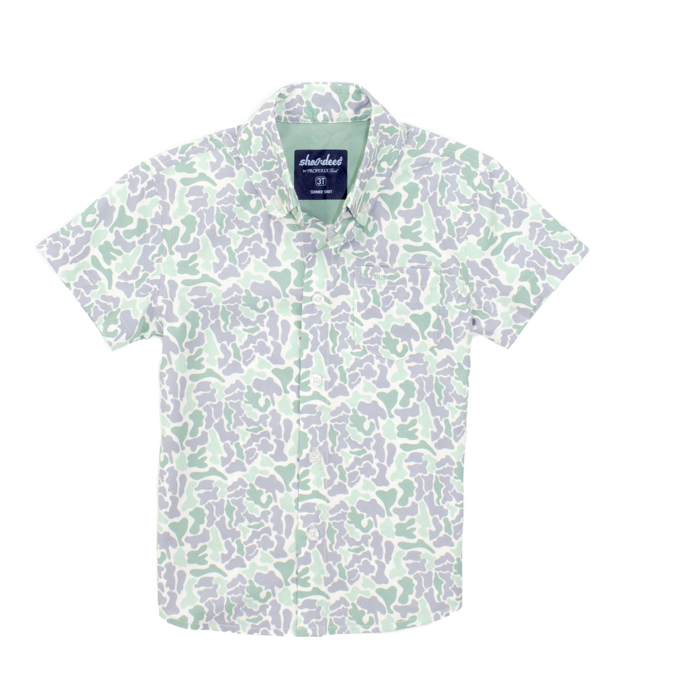 PT Boys Shordees Summer Shirt Sage Camo