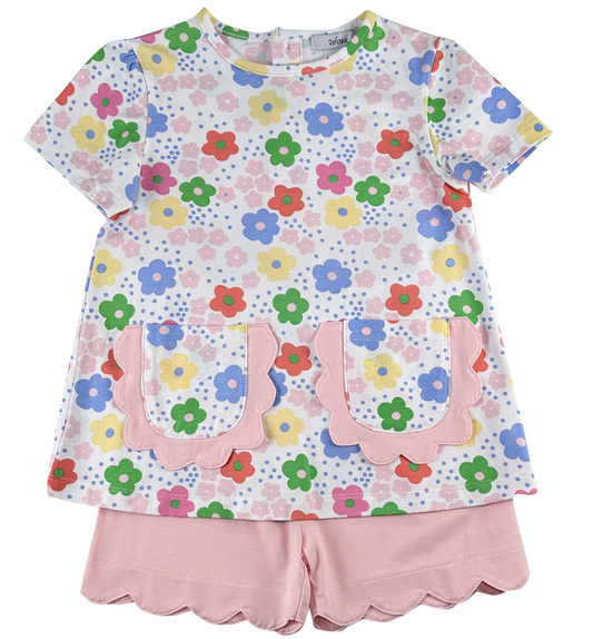 Groovy Flower Girl's Short Set