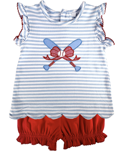 Baseball Girl's Bloomer Set