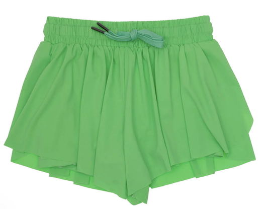 Lime Butterfly Flowy Short