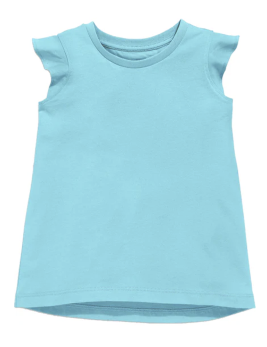 Solid Sky Blue Ruffle Shirt