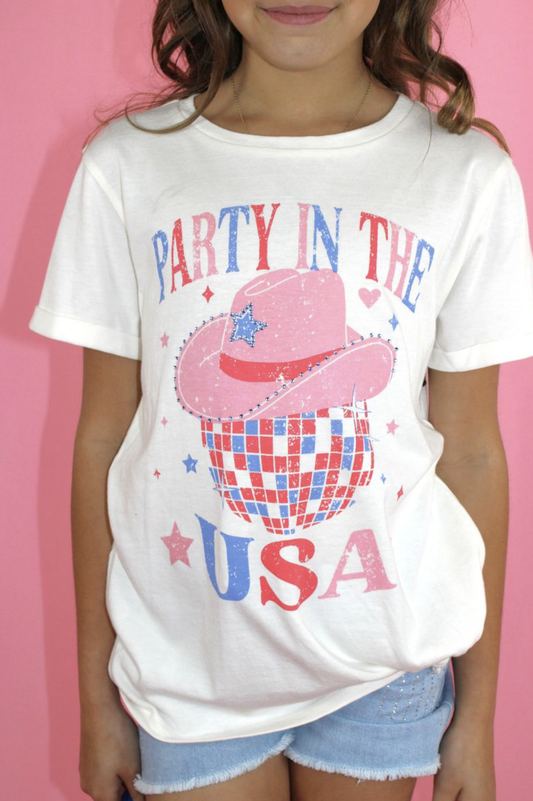 Party in the USA Graphic Rhinestone Tee