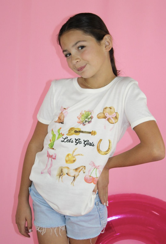 Embroidery Let's Go Girls Tee