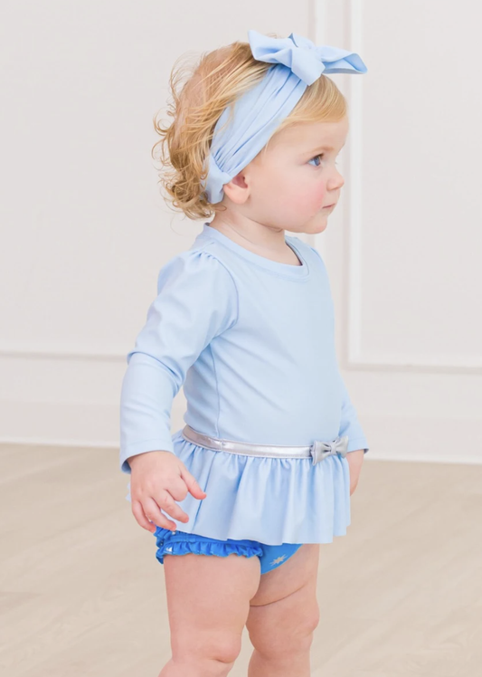 RB Glass Slipper Princess Long Sleeve Bow Skirted One Piece