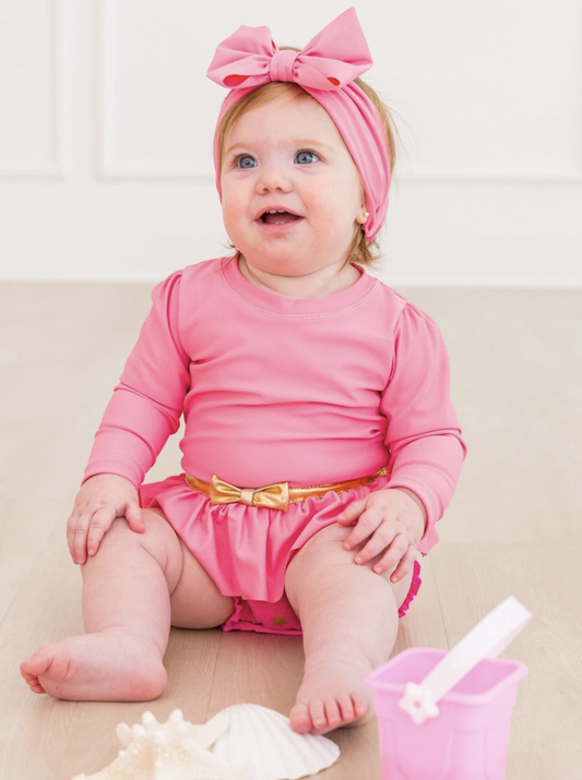 Sleeping Princess Long Sleeve Bow Skirted One Piece