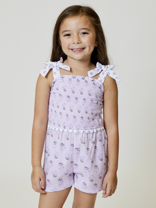DH Purple Floral Romper