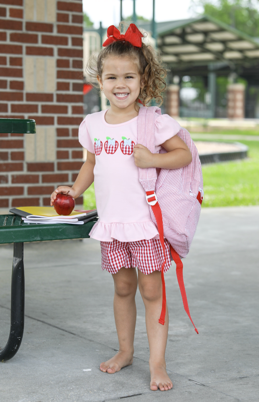 TSK Apple Trio Ruffle Short Set