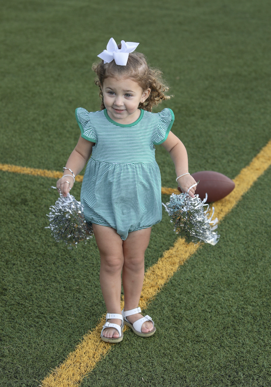 TSK Lucy Game Day Bubble- Green Stripe