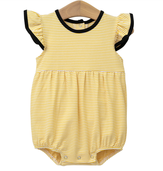 TSK Lucy Game Day Bubble- Gold Stripe-Black