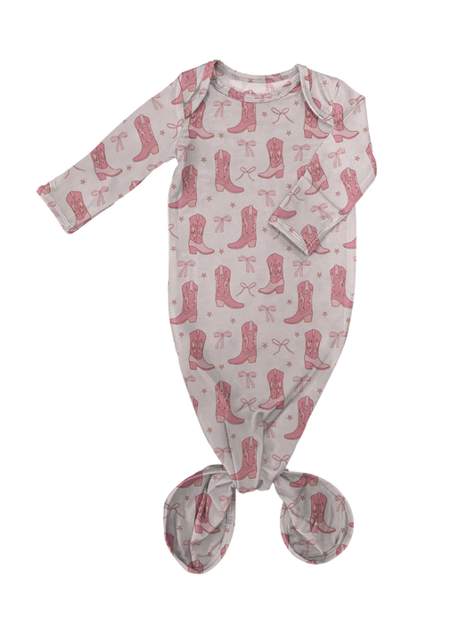 Knotted Infant Gown - Boots & Bows