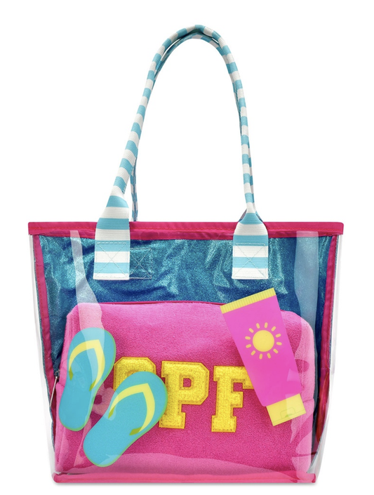 Pool Party Clear Tote 2-Piece Set