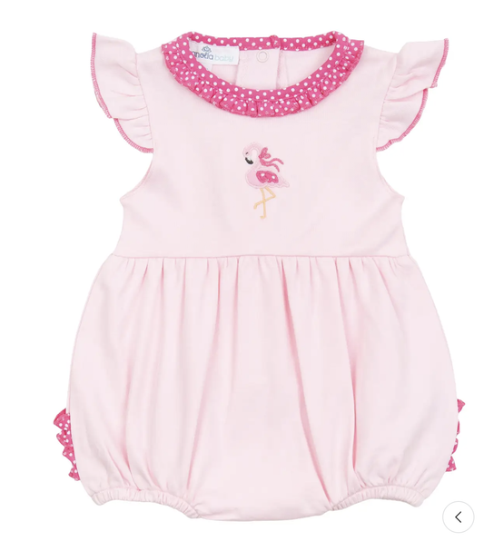 Magnolia Baby Fancy Flamingo Applique Bubble