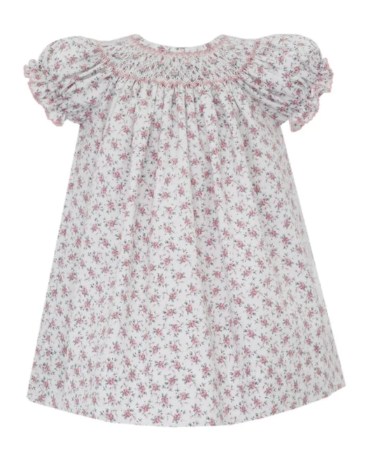 Petit Bebe Jasmine Pink English Garden Floral S/S Bishop