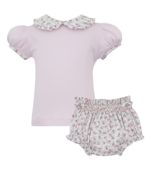 Petit Bebe Pink English Garden Floral Bloomer Set
