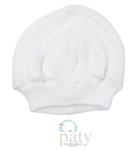 Paty Knit Beanie No Bow White