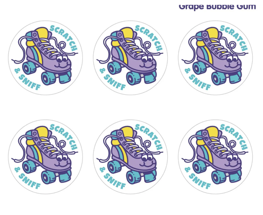 Grape Bubble Gum Roller Skate Everythingsmells Scratch & Sniff Stickers