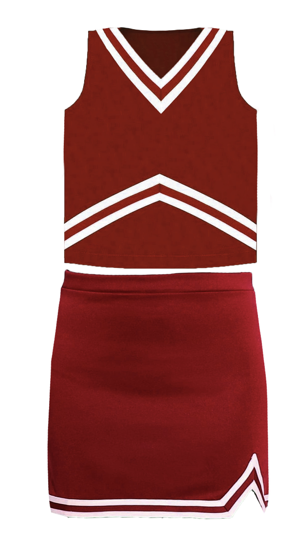 Azarhia Shimmer Cheer Suit in Maroon Game Day