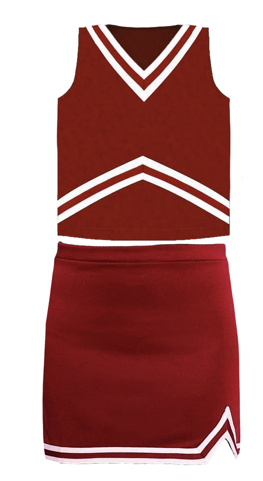 Azarhia Shimmer Cheer Suit in Maroon Game Day