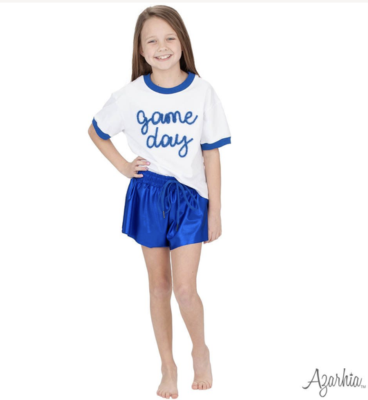 Tinsel Game Day Ringer Boxy T' Royal