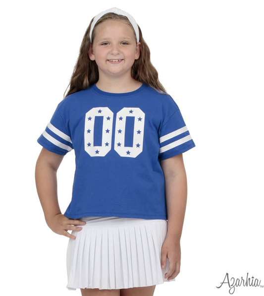 Glitter Double 00 Stars Boxy T Royal Game Day