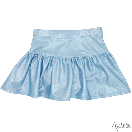 Gathered Skort in Light Blue Shimmer
