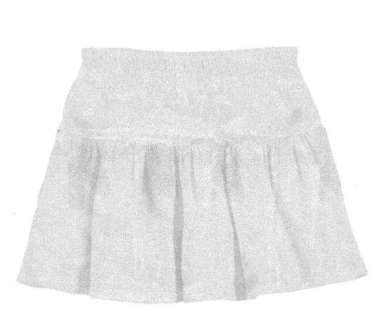 Gathered Skort in White Shimmer