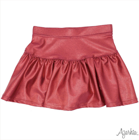 Gathered Skort in Maroon Shimmer