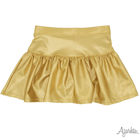 Gathered Skort in Gold Shimmer
