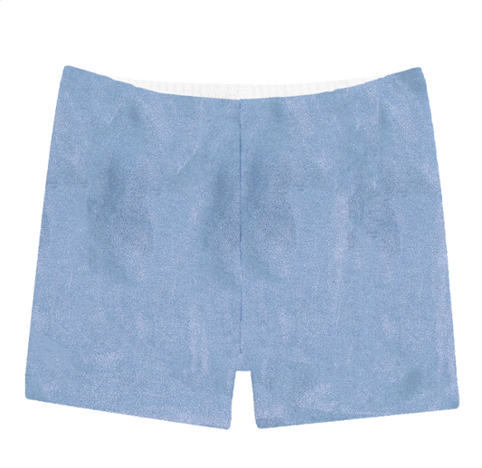 Shimmer Biker Short in Light Blue