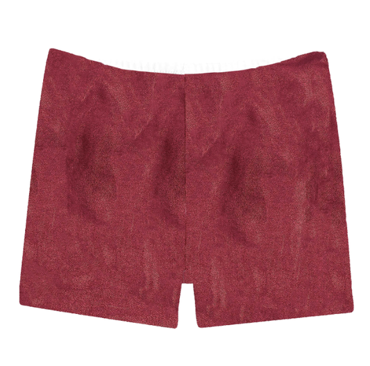 Shimmer Biker Short in Maroon