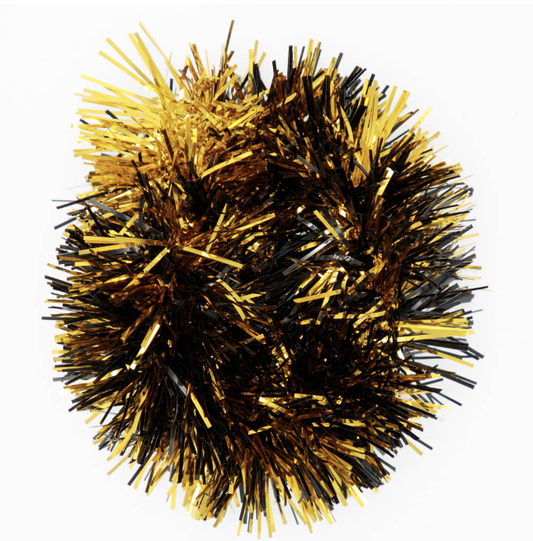 Tinsel Scrunchie in Black & Gold