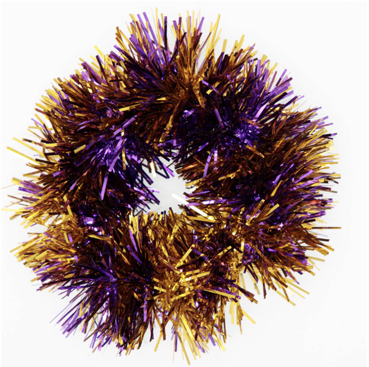 Tinsel Scrunchie in Purple & Gold