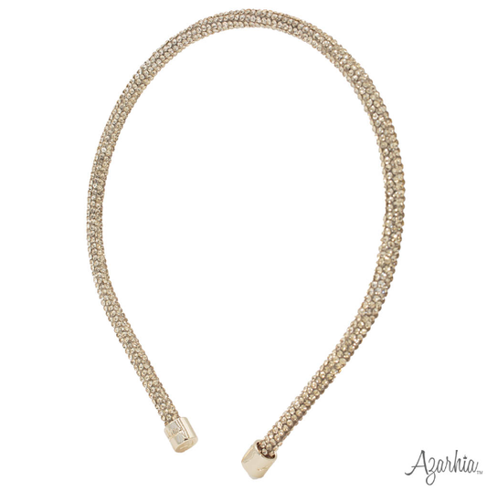 Thin Rhinestone Headband Gold