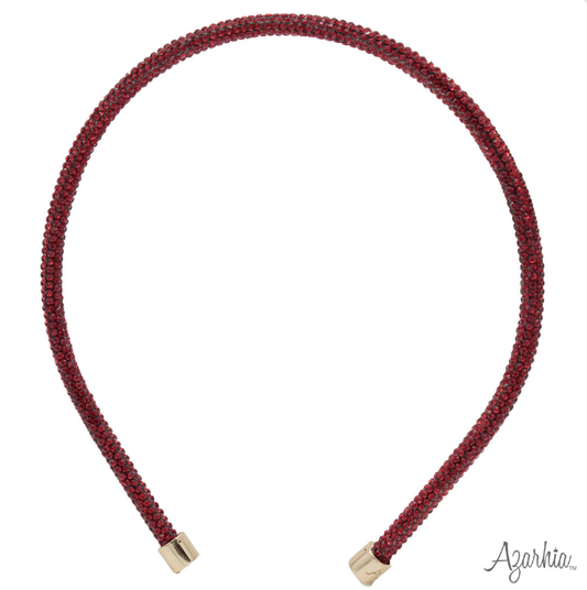 Thin Rhinestone Headband Red