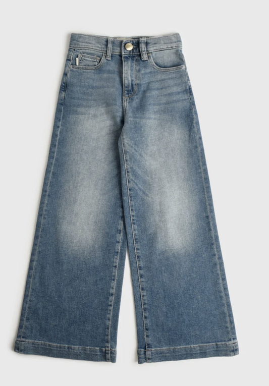 DL1961 Girl's Lily Wide Leg Premium Denim Jean Ravello
