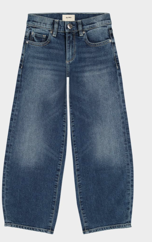 DL1961 Girl's Lilia Barrel Premium Denim Jean  seagate