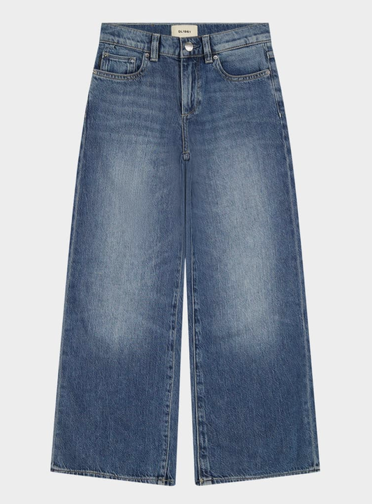 DL1961 Girl's Nini Wide Leg Premium Denim -blue harbor