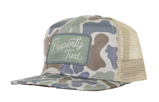 Properly Tied Sportsman Trucker Hat Vintage Camo