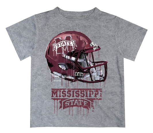 Mississippi State Bulldogs Original Dripping Football Helmet Tee