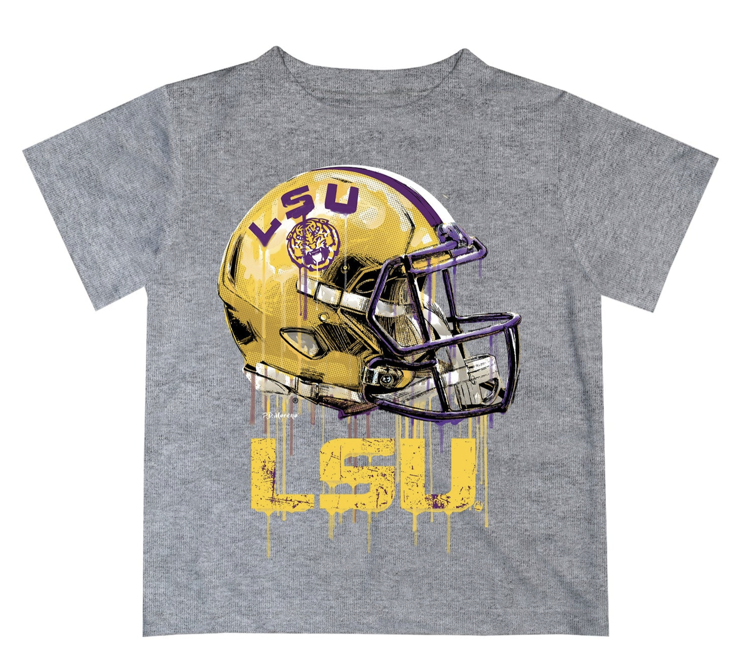 LSU Tigers Original Dripping Football Helmet Boys Tee