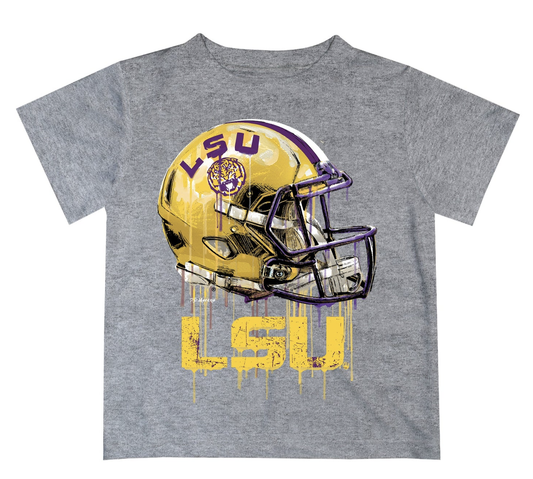 LSU Tigers Original Dripping Football Helmet Boys Tee