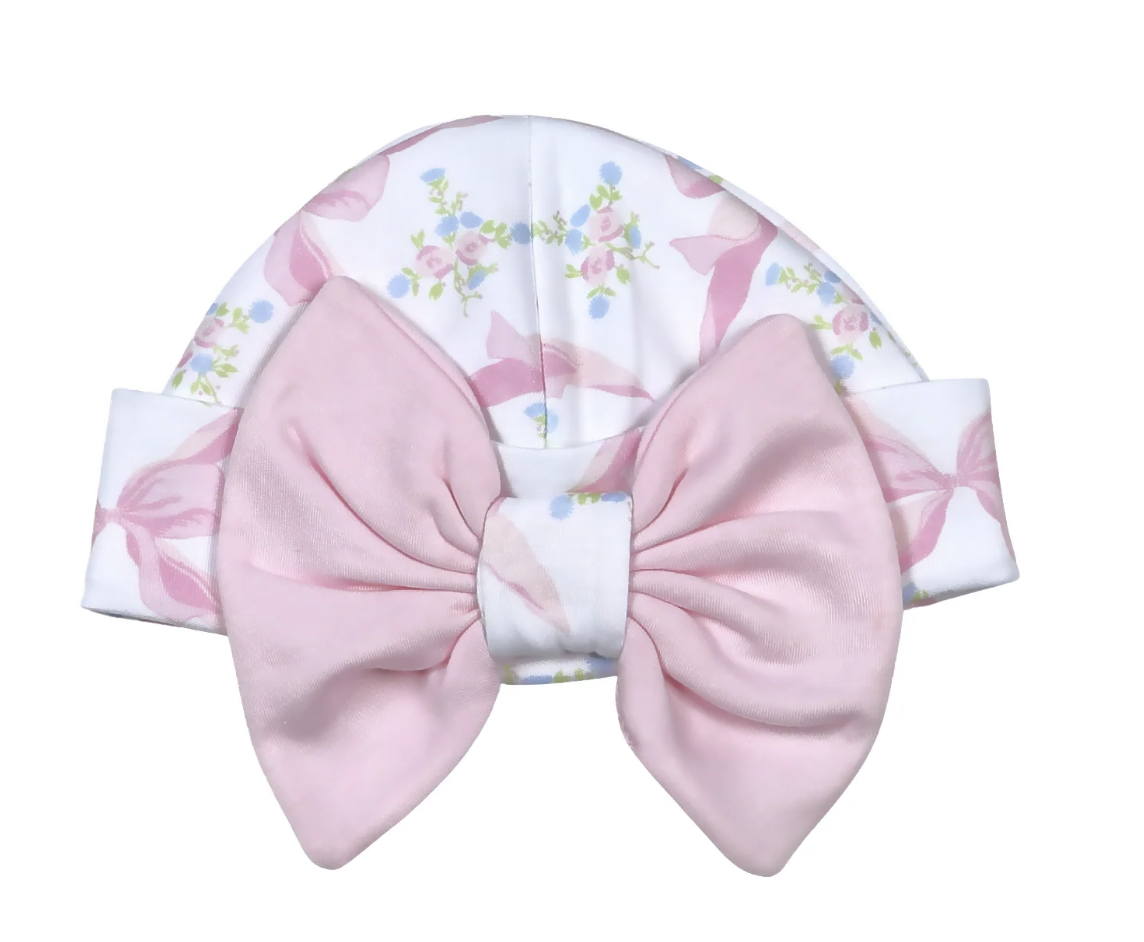 Baby Loren Pink Bows Pima Beanie