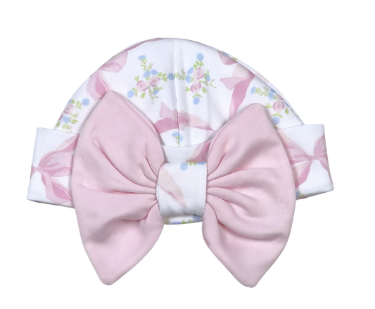 Baby Loren Pink Bows Pima Beanie