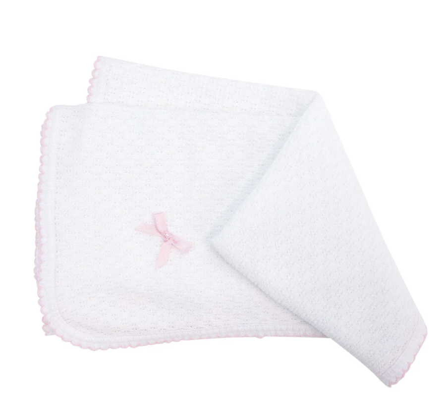 Paty Receiving/Swaddle Blanket Pink w/Bow