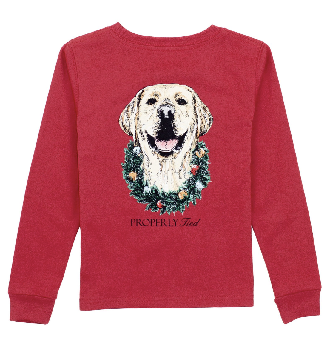 Properly Tied Deck the Paws LS Cabernet Tee