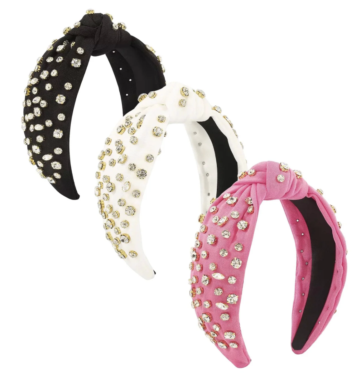 Rhinestone Knot Trio Headband